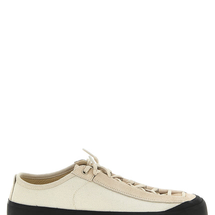 Stone Island Beige Calfskin Low Top Sneakers