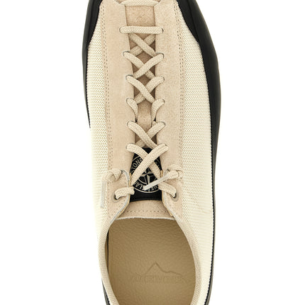 Stone Island Beige Calfskin Low Top Sneakers