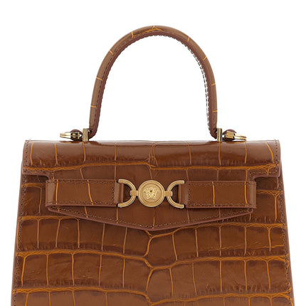 Versace Brown Calfskin Handbag