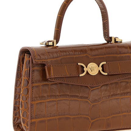 Versace Brown Calfskin Handbag