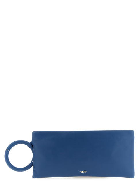 Tom Ford Blue Lambskin Clutch Bag