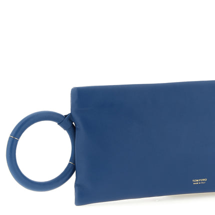 Tom Ford Blue Lambskin Clutch Bag