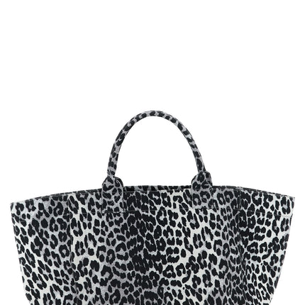 Ganni Gray Recycled Cotton Tote Bag