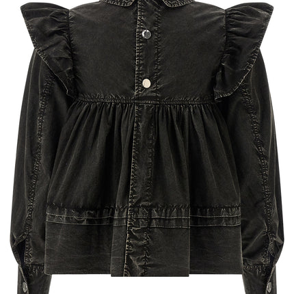 Ganni Black Organic Cotton Blouse