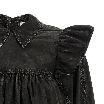 Ganni Black Organic Cotton Blouse