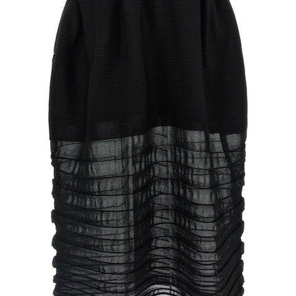 Issey Miyake Black Polyester Midi Skirt