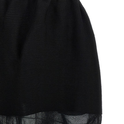 Issey Miyake Black Polyester Midi Skirt