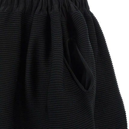 Issey Miyake Black Polyester Midi Skirt