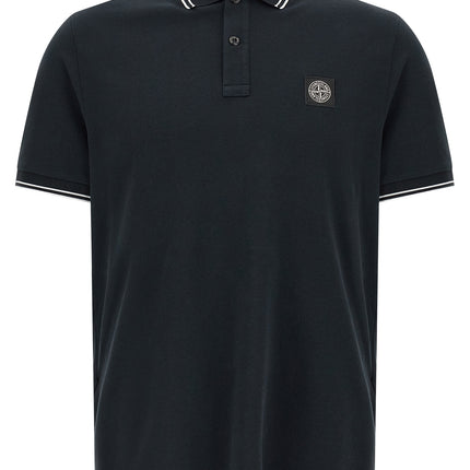 Stone Island Blue Cotton Polo Shirt
