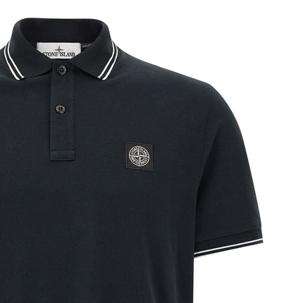Stone Island Blue Cotton Polo Shirt