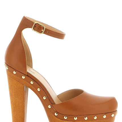Chloé Brown Lamb Leather High Heel Pumps