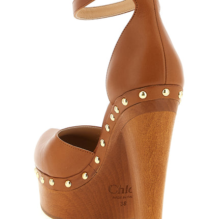 Chloé Brown Lamb Leather High Heel Pumps