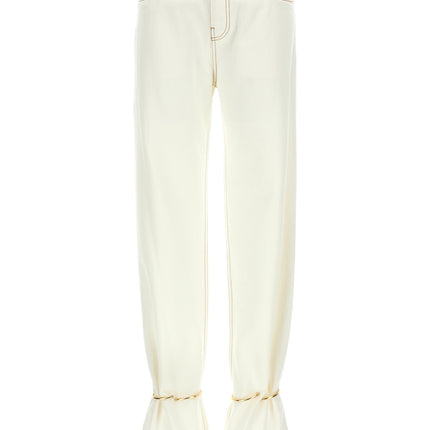 Darkpark White Cotton Straight-Leg Jeans