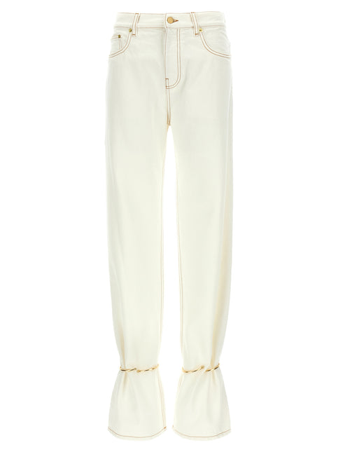 Darkpark White Cotton Straight-Leg Jeans