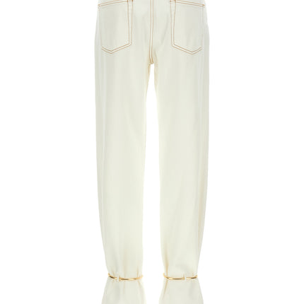 Darkpark White Cotton Straight-Leg Jeans
