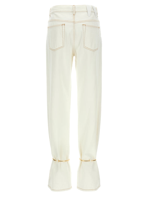 Darkpark White Cotton Straight-Leg Jeans