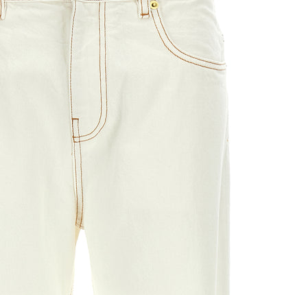 Darkpark White Cotton Straight-Leg Jeans