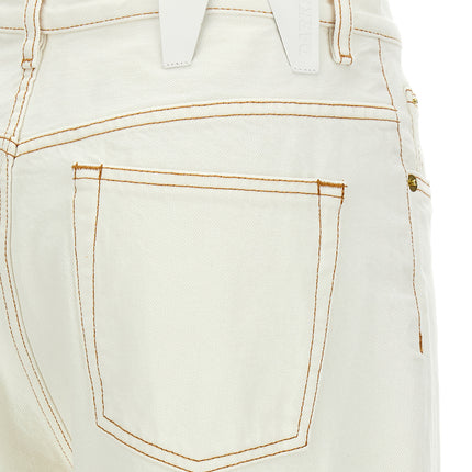 Darkpark White Cotton Straight-Leg Jeans