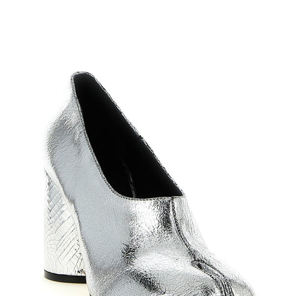 Maison Margiela Silver Calfskin Mid Heel Pumps