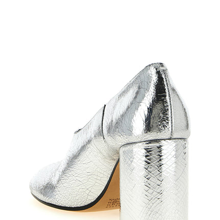 Maison Margiela Silver Calfskin Mid Heel Pumps
