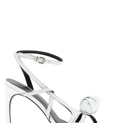 ROTATE BIRGER CHRISTENSEN White Calfskin Stiletto Heel Sandals