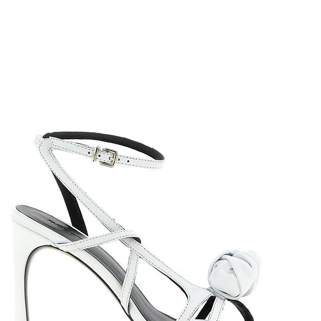 ROTATE BIRGER CHRISTENSEN White Calfskin Stiletto Heel Sandals