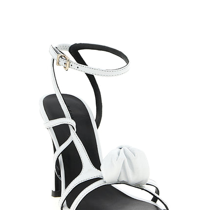 ROTATE BIRGER CHRISTENSEN White Calfskin Stiletto Heel Sandals