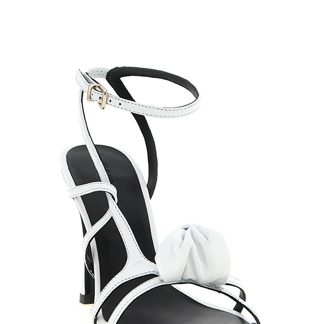 ROTATE BIRGER CHRISTENSEN White Calfskin Stiletto Heel Sandals