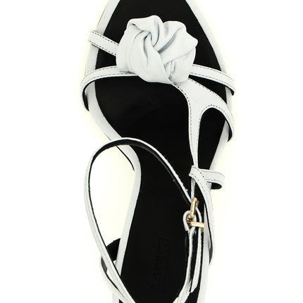 ROTATE BIRGER CHRISTENSEN White Calfskin Stiletto Heel Sandals