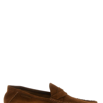 Tom Ford Brown Suede Leather Slip-On Loafers