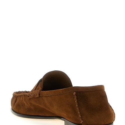 Tom Ford Brown Suede Leather Slip-On Loafers