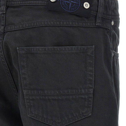 Stone Island Black Cotton Straight-Leg Jeans