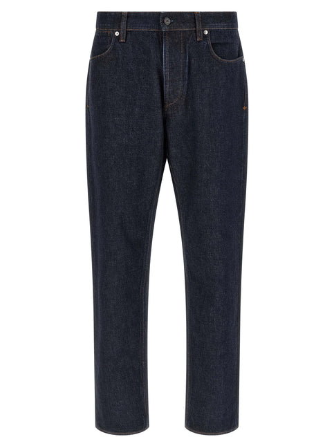 Stone Island Blue Cotton Straight-Leg Jeans