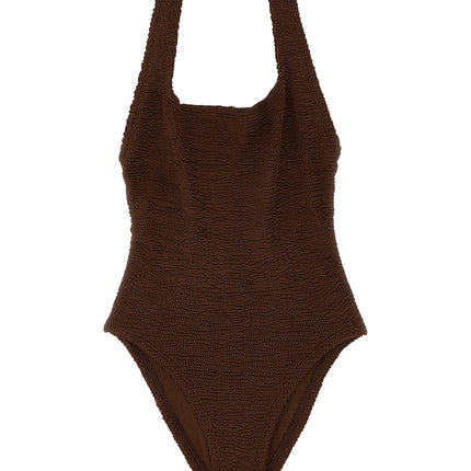 Hunza G Brown Polyamide One-Piece Swimsuit