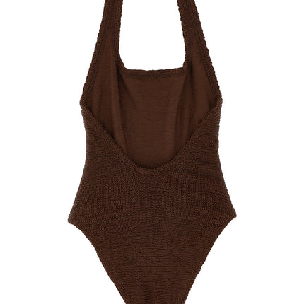 Hunza G Brown Polyamide One-Piece Swimsuit