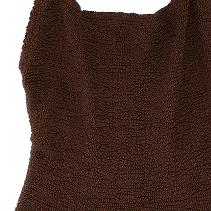 Hunza G Brown Polyamide One-Piece Swimsuit