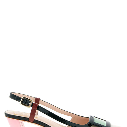 Roger Vivier Multicolor Calfskin Mid Heel Pumps