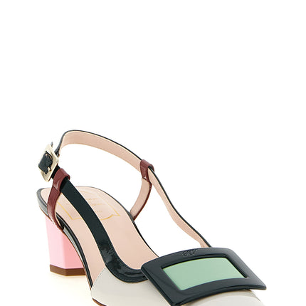 Roger Vivier Multicolor Calfskin Mid Heel Pumps