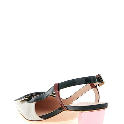 Roger Vivier Multicolor Calfskin Mid Heel Pumps