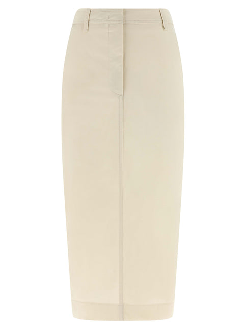 THELATEST White Cotton Midi Skirt