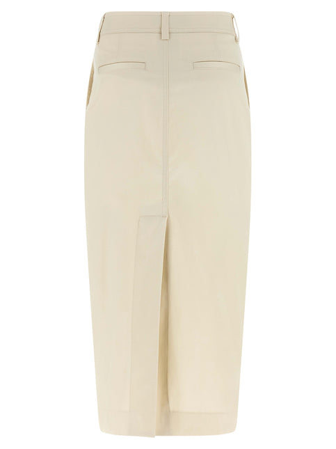 THELATEST White Cotton Midi Skirt