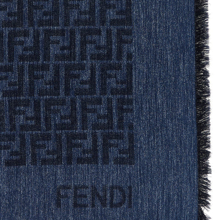 Fendi Blue Cotton Scarf