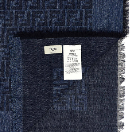 Fendi Blue Cotton Scarf