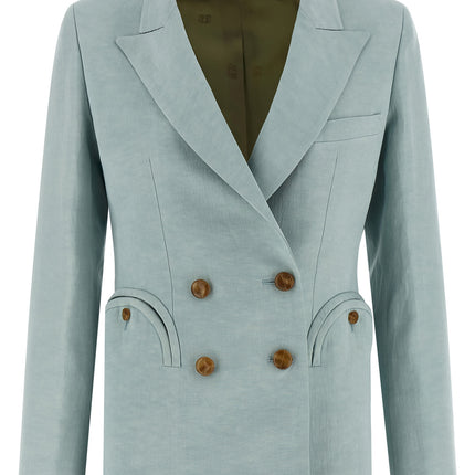 Blazé Milano Blue Silk Blazer