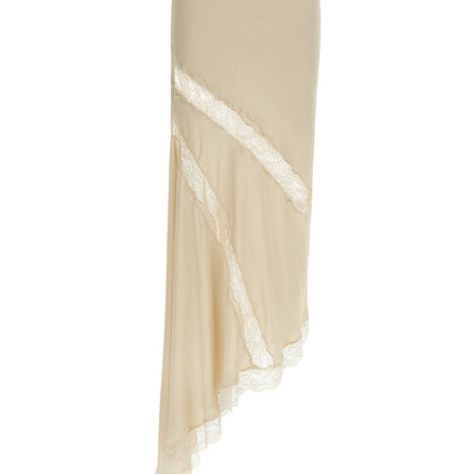 The Andamane Beige Viscose Mini Skirt