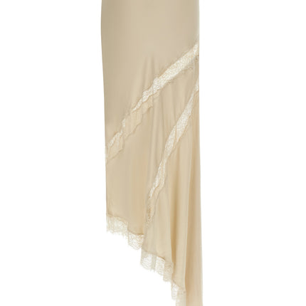 The Andamane Beige Viscose Mini Skirt