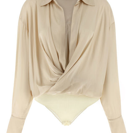 The Andamane Beige Viscose Bodysuit
