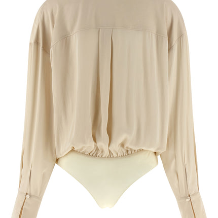 The Andamane Beige Viscose Bodysuit