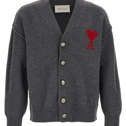 Ami Paris Gray Wool Cardigan