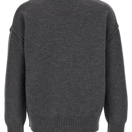 Ami Paris Gray Wool Cardigan